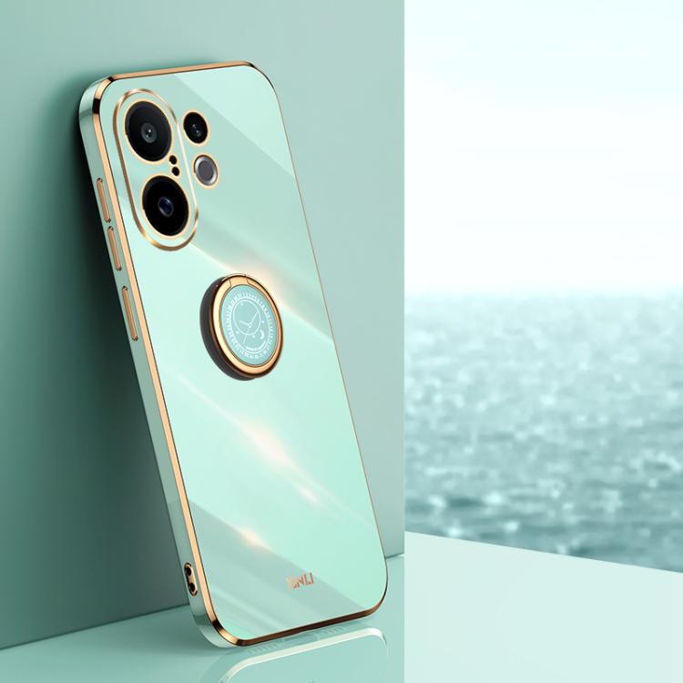 XINLI Straight Edge 6D Electroplate TPU Phone Case with Ring Holder, For vivo S30 Pro mini 5G, For vivo S30 5G, For vivo X200 Ultra