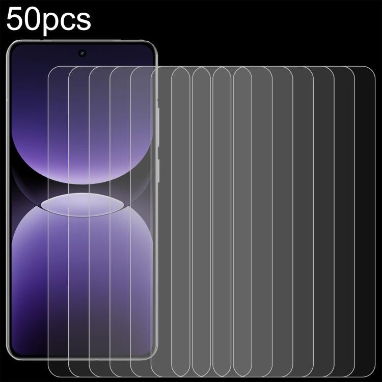 50pcs 0.26mm 9H 2.5D Tempered Glass Film, For Realme GT7, For Realme Narzo 80 Pro, For Realme P3x / Narzo 80x, For Realme 14T 5G, For Realme V70, For Realme P3 5G, For Realme 14 Pro Lite, For Realme C75x, For Realme Neo7x, For Realme Neo7 SE
