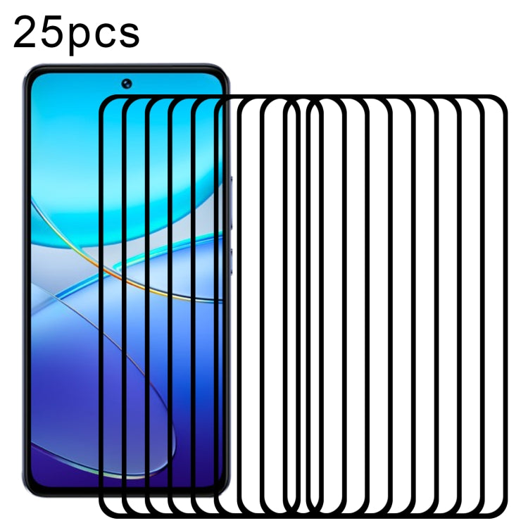 25pcs 3D Curved Edge Full Screen Tempered Glass Film, For vivo Y300 Pro+, For vivo X200 Ultra, For vivo S20 Pro, For vivo Y300, For vivo X200, For vivo X200 Pro, For vivo V30 Lite ME / V30 SE, For vivo S17 Pro, For vivo S17, For vivo S17e