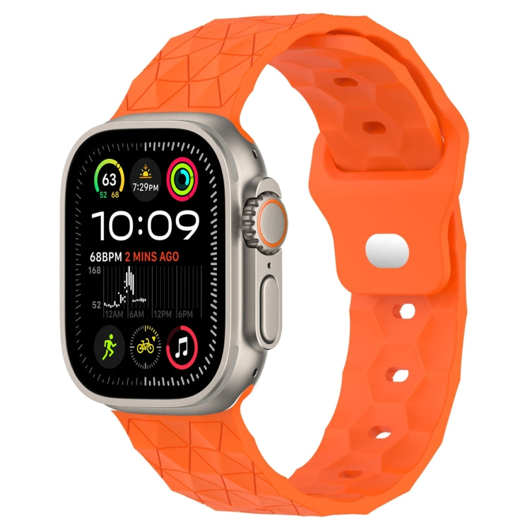 Football Texture Silicone Watch Band, For Apple Watch Ultra 2 49mm, For Apple Watch 9 45mm