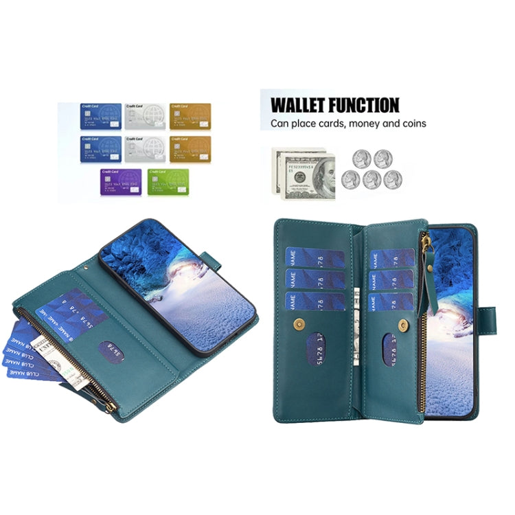 9 Card Slots Zipper Wallet Leather Flip Phone Case, For Realme C55, For Realme C53