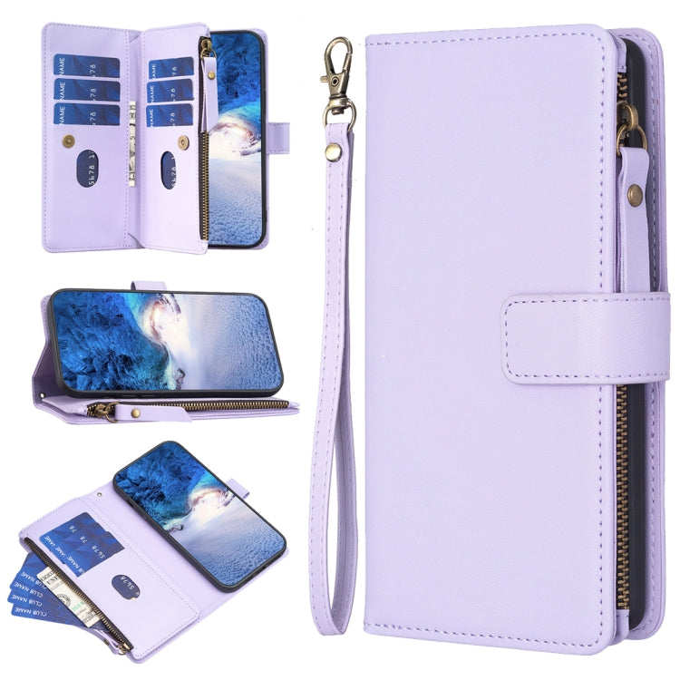 9 Card Slots Zipper Wallet Leather Flip Phone Case, For Realme C55, For Realme C53
