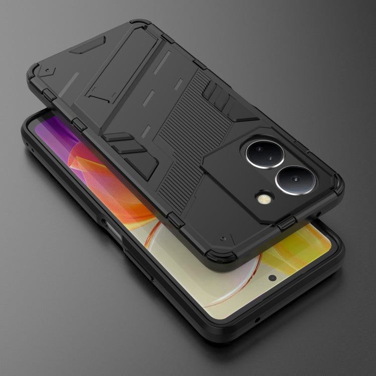 Punk Armor 2 in 1 PC + TPU Phone Case with Holder, For vivo Y78 Global, For vivo Y27 4G Global