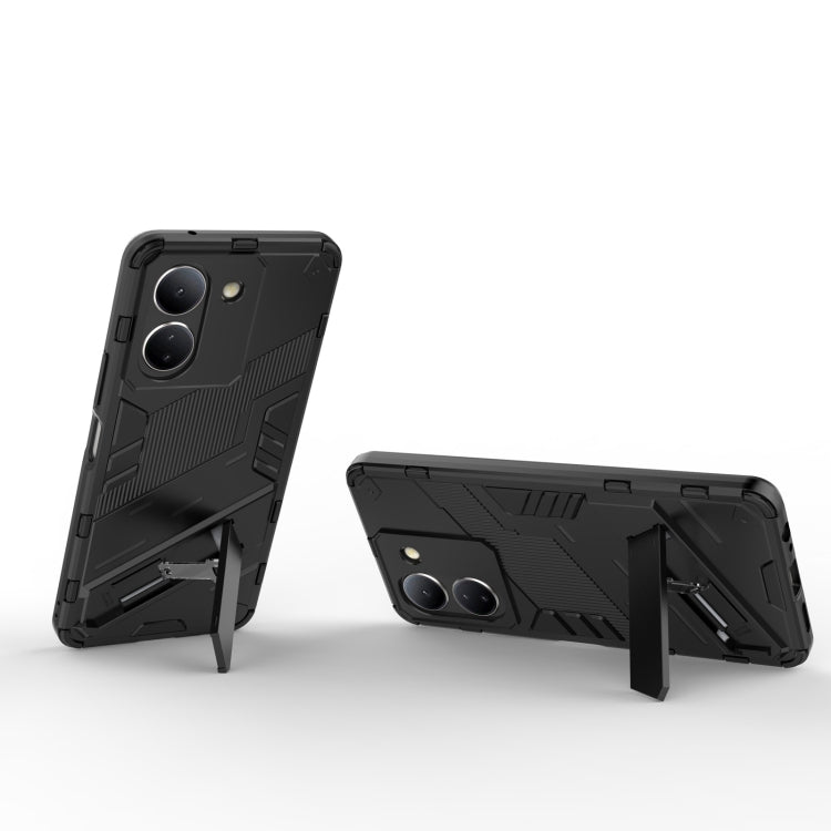 Punk Armor 2 in 1 PC + TPU Phone Case with Holder, For vivo Y78 Global, For vivo Y27 4G Global