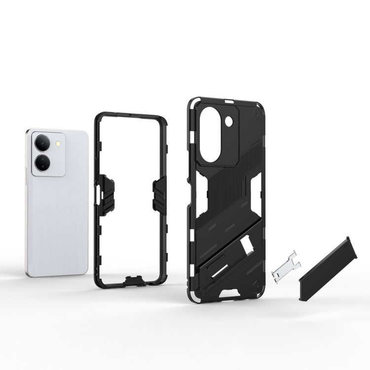 Punk Armor 2 in 1 PC + TPU Phone Case with Holder, For vivo Y78 Global, For vivo Y27 4G Global