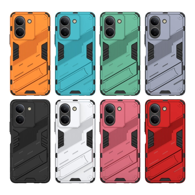 Punk Armor 2 in 1 PC + TPU Phone Case with Holder, For vivo Y78 Global, For vivo Y27 4G Global