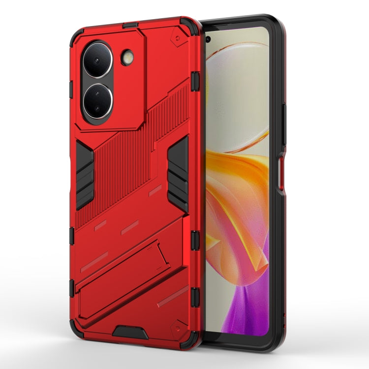 Punk Armor 2 in 1 PC + TPU Phone Case with Holder, For vivo Y78 Global, For vivo Y27 4G Global