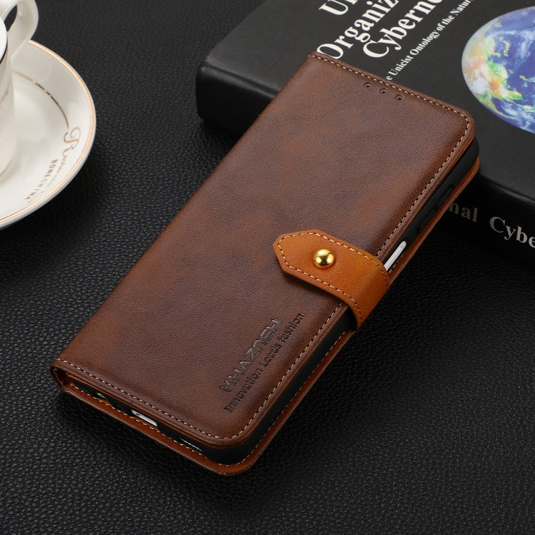 KHAZNEH Dual-color Cowhide Texture Flip Leather Phone Case, For Realme C67 4G, For Realme C53 / Narzo N53
