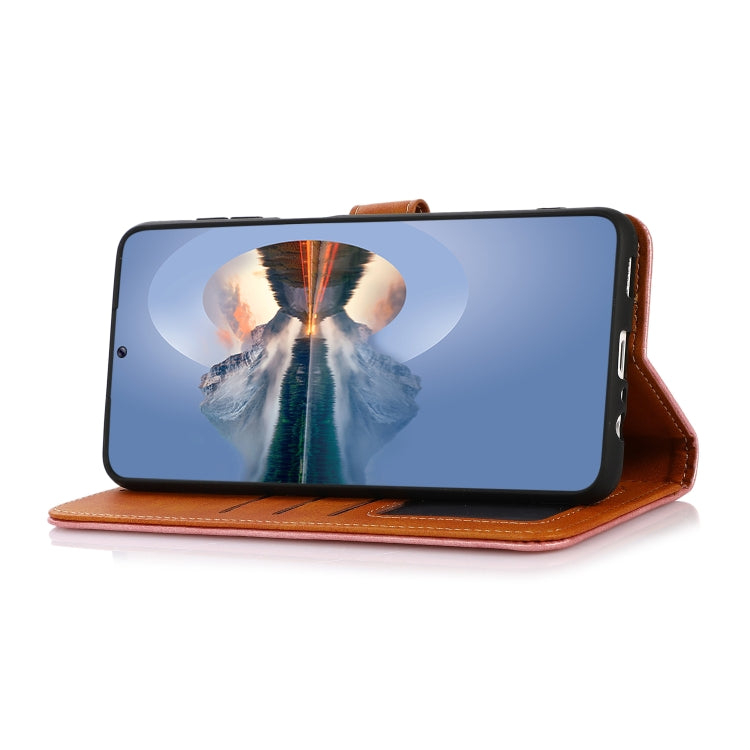 KHAZNEH Dual-color Cowhide Texture Flip Leather Phone Case, For Realme C67 4G, For Realme C53 / Narzo N53