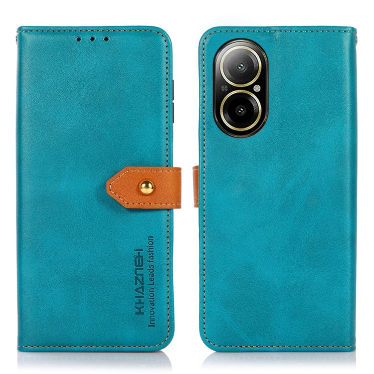 KHAZNEH Dual-color Cowhide Texture Flip Leather Phone Case, For Realme C67 4G, For Realme C53 / Narzo N53