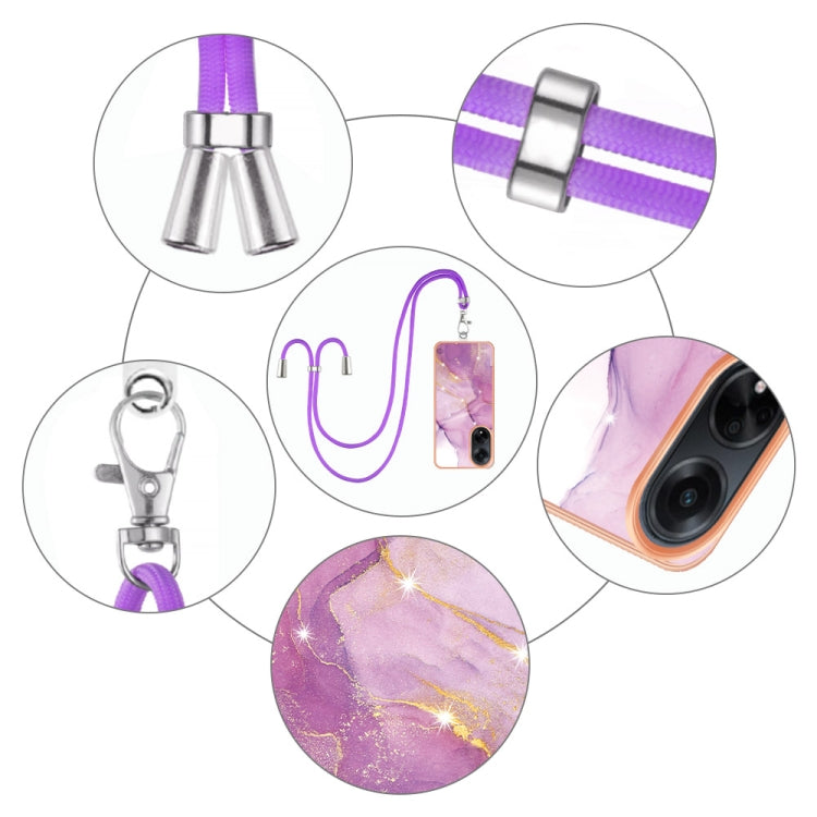 Electroplating Marble Dual-side IMD Phone Case with Lanyard