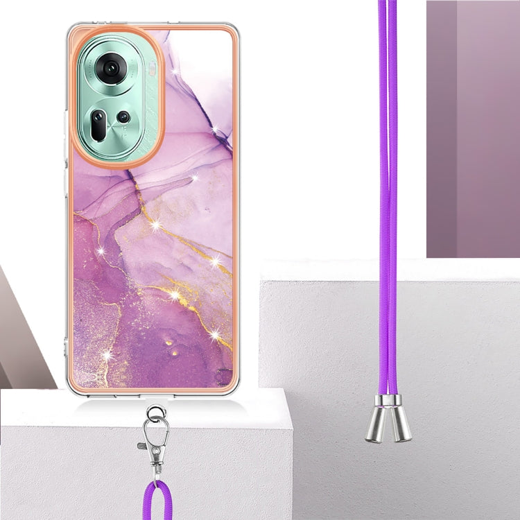 Electroplating Marble Dual-side IMD Phone Case with Lanyard