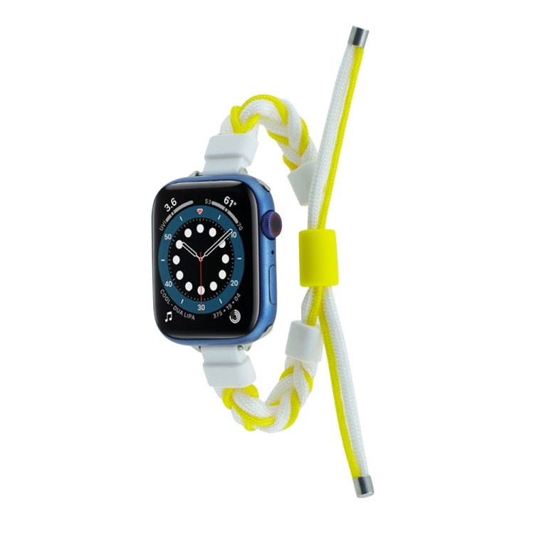 Silicone Bean Braided Cord Nylon Watch Band, For Apple Watch Ultra 49mm, For Apple Watch SE 2023 44mm, For Apple Watch SE 2023 40mm, For Apple Watch 8 41mm