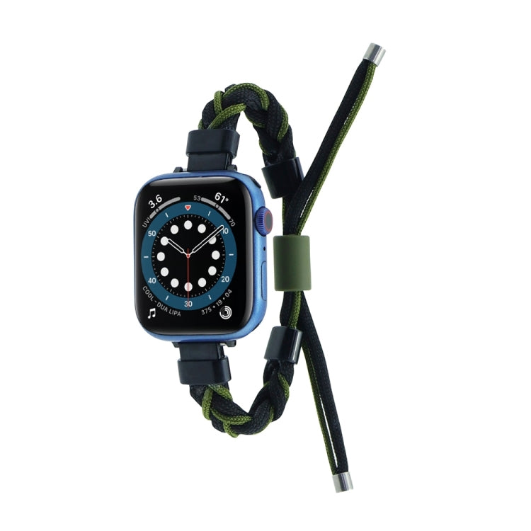 Silicone Bean Braided Cord Nylon Watch Band, For Apple Watch Ultra 49mm, For Apple Watch SE 2023 44mm, For Apple Watch SE 2023 40mm, For Apple Watch 8 41mm