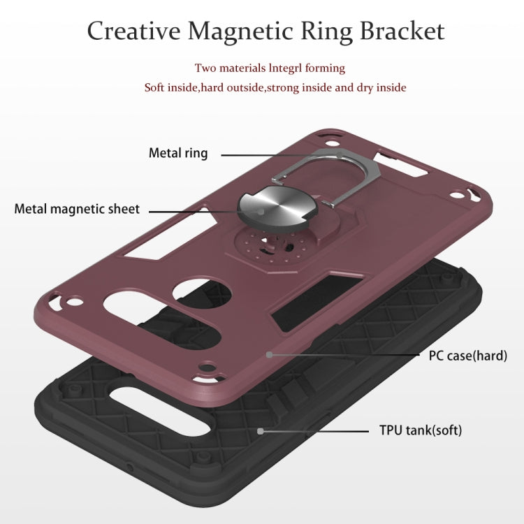 2 in 1 Armour Series PC + TPU Protective Case with Ring Holder, For LG K51 / Q51, For Vivo Y50