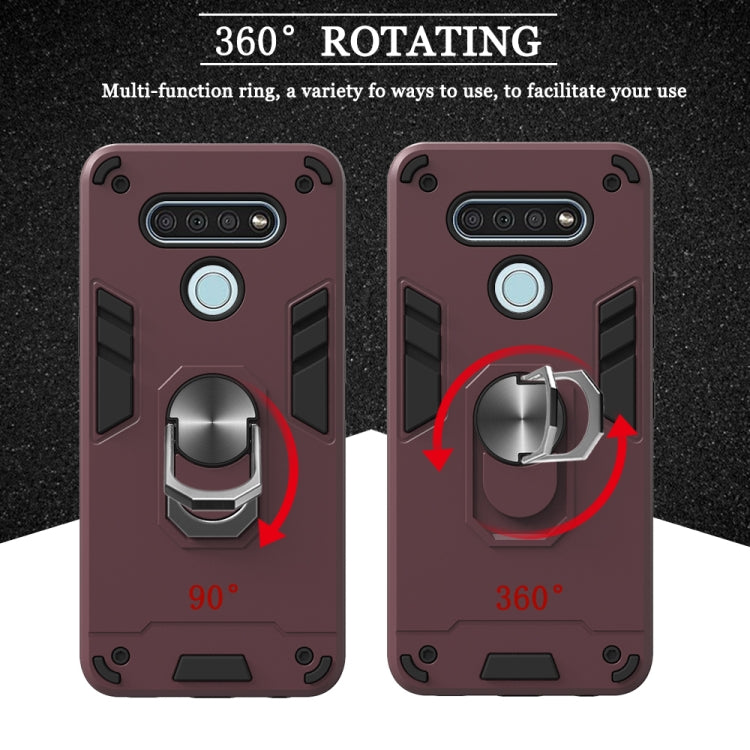 2 in 1 Armour Series PC + TPU Protective Case with Ring Holder, For LG K51 / Q51, For Vivo Y50