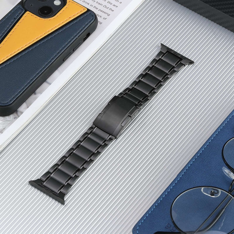 Five Beads Turtle Buckle Titanium Steel Watch Band, For Apple Watch Series 6 44mm, For Apple Watch Series 5 44mm, For Apple Watch Series 4 44mm, For Apple Watch 42mm, For Apple Watch Series 3 42mm, For Apple Watch Series 2 42mm