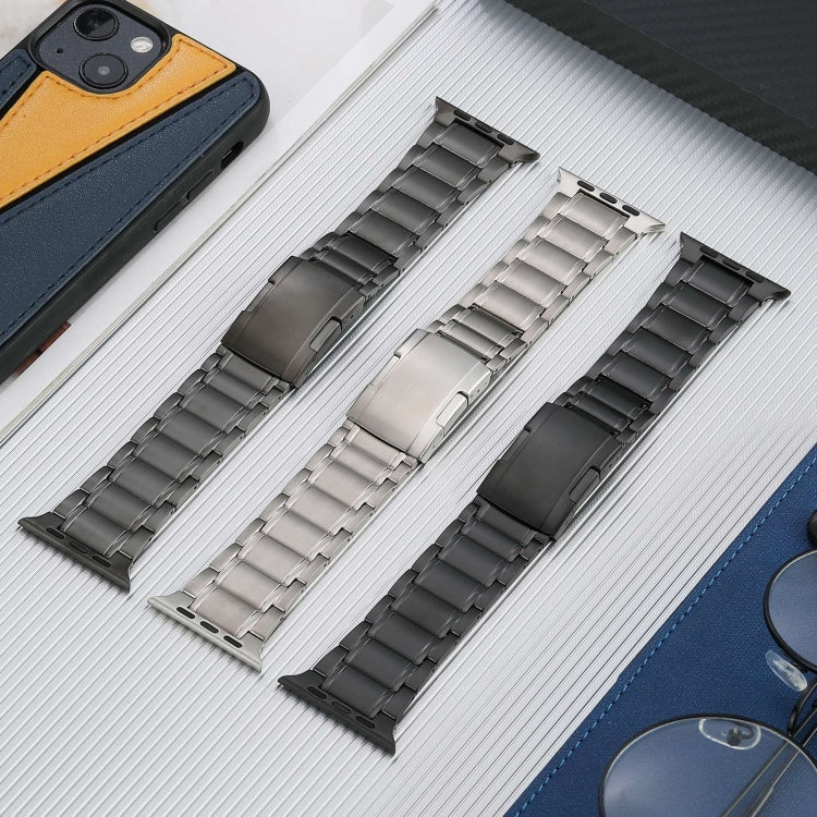 Five Beads Turtle Buckle Titanium Steel Watch Band, For Apple Watch Series 6 44mm, For Apple Watch Series 5 44mm, For Apple Watch Series 4 44mm, For Apple Watch 42mm, For Apple Watch Series 3 42mm, For Apple Watch Series 2 42mm