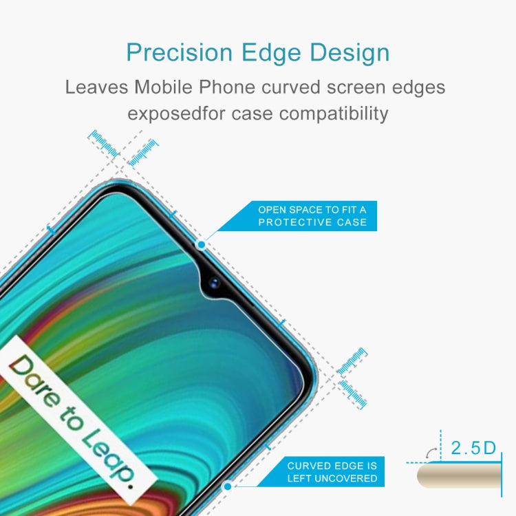 50 PCS 0.26mm 9H 2.5D Tempered Glass Film, For OPPO Realme C3, For OPPO Realme C11