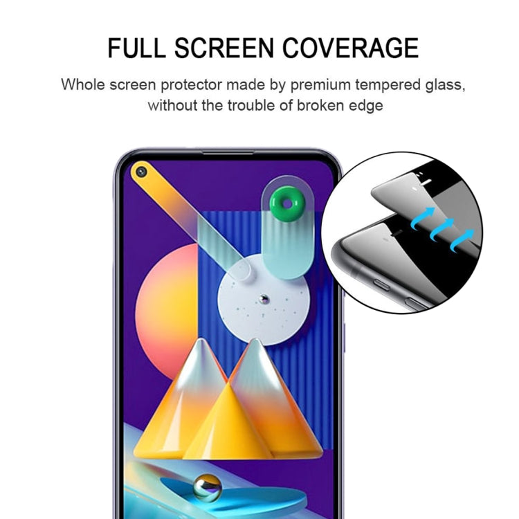 25 PCS Full Glue Full Screen Tempered Glass Film, For Samsung Galaxy M11, For Samsung Galaxy M51, For Samsung Galaxy A01 Core