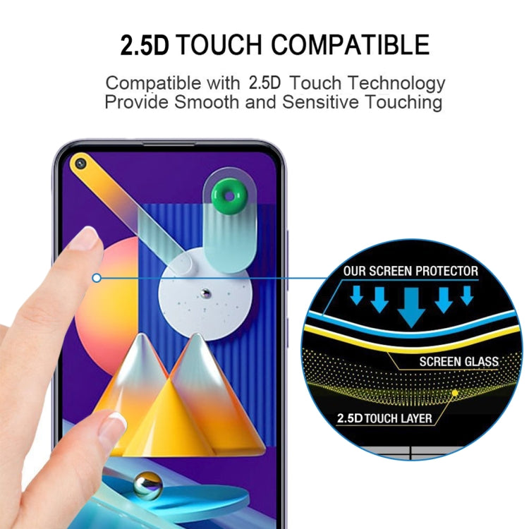 25 PCS Full Glue Full Screen Tempered Glass Film, For Samsung Galaxy M11, For Samsung Galaxy M51, For Samsung Galaxy A01 Core