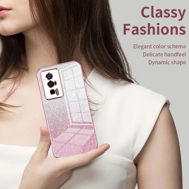 Gradient Glitter Powder Electroplated Phone Case, For Xiaomi 12T Pro, For Xiaomi 12 Pro / 12S Pro, For Xiaomi 12S