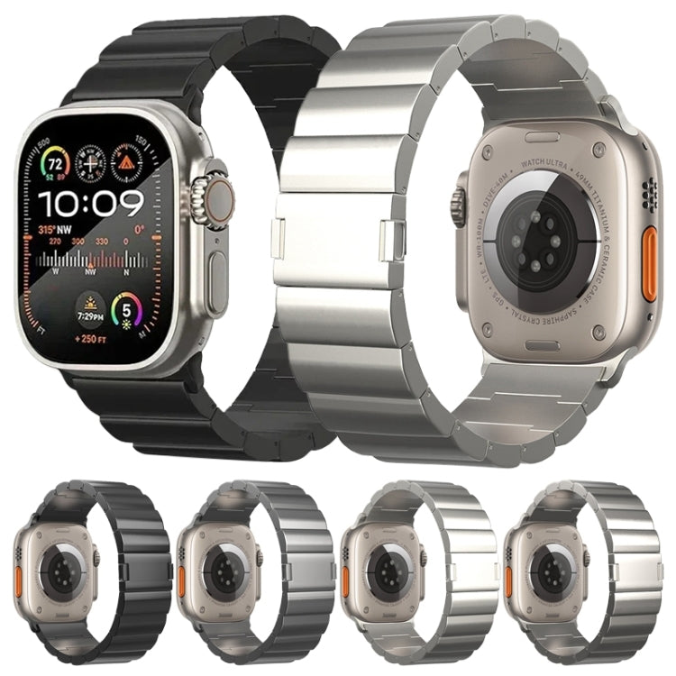 One-Bead Magnetic Buckle Titanium Metal Watch Band, For Apple Watch Series 9 41mm, For Apple Watch Ultra 49mm, For Apple Watch Series 8 41mm, For Apple Watch Series 8 45mm, For Apple Watch SE 2022 40mm, For Apple Watch SE 2022 44mm