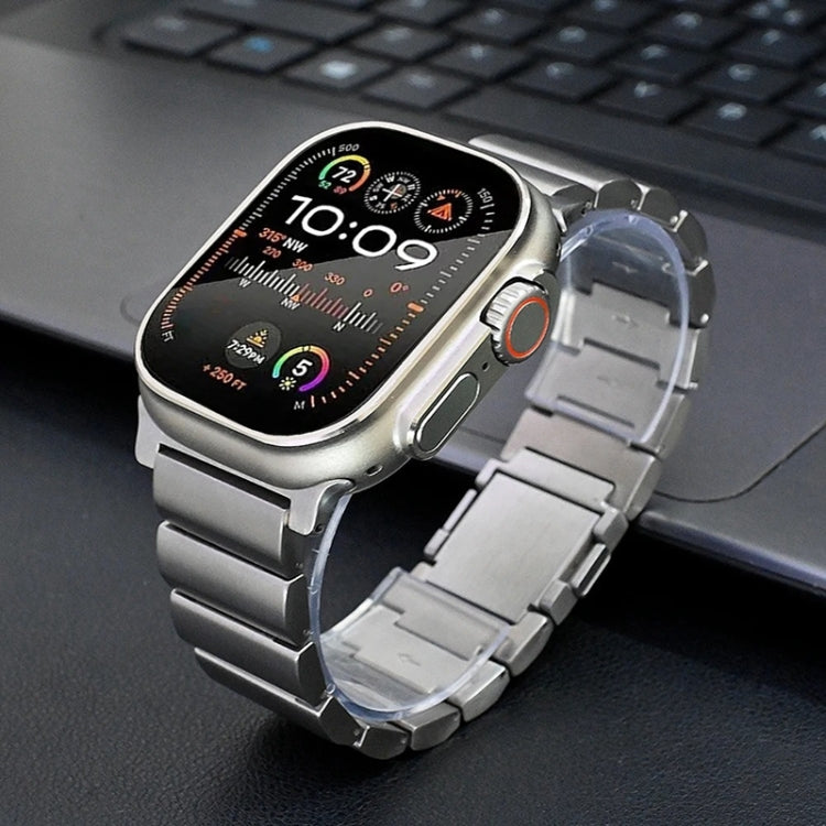 One-Bead Magnetic Buckle Titanium Metal Watch Band, For Apple Watch Series 9 41mm, For Apple Watch Ultra 49mm, For Apple Watch Series 8 41mm, For Apple Watch Series 8 45mm, For Apple Watch SE 2022 40mm, For Apple Watch SE 2022 44mm