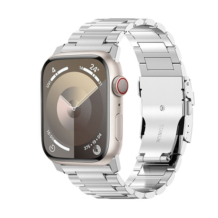 26mm Safety Buckle Titanium Alloy Watch Band, For Apple Watch SE 2023 44mm, For Apple Watch Ultra 2 49mm, For Apple Watch Series 9 45mm, For Apple Watch Ultra 49mm, For Apple Watch Series 8 45mm, For Apple Watch SE 2022 44mm, For Apple Watch Series 7 45mm
