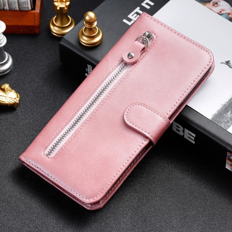 Fashion Calf Texture Zipper Leather Phone Case