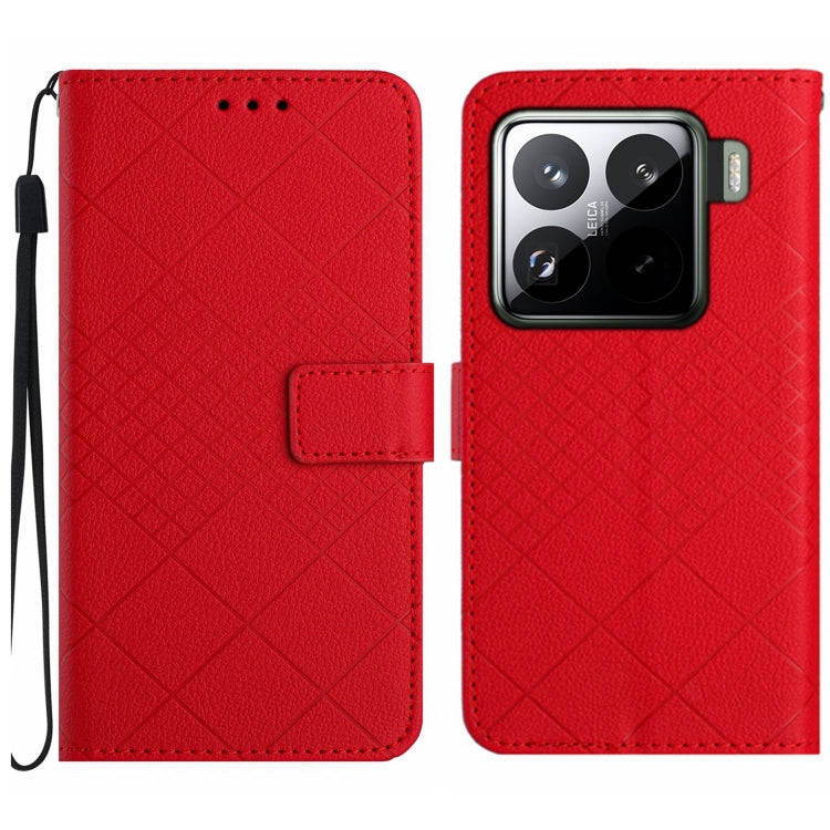 Rhombic Grid Texture Leather Phone Case