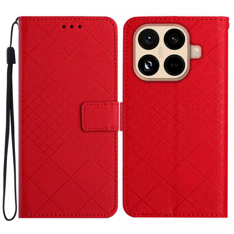 Rhombic Grid Texture Leather Phone Case