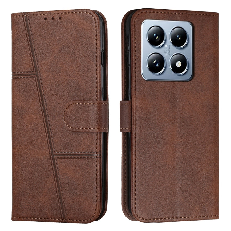 Stitching Calf Texture Buckle Leather Phone Case