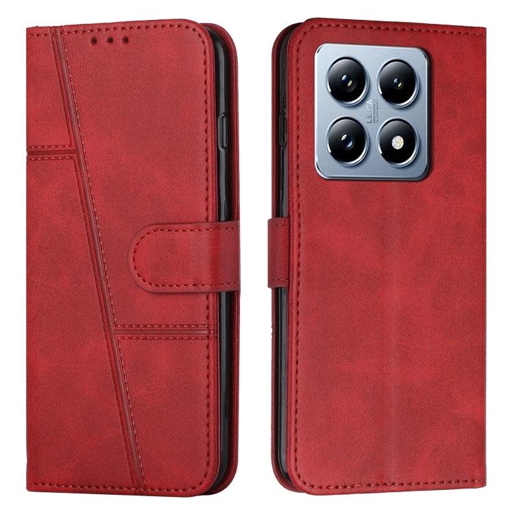 Stitching Calf Texture Buckle Leather Phone Case