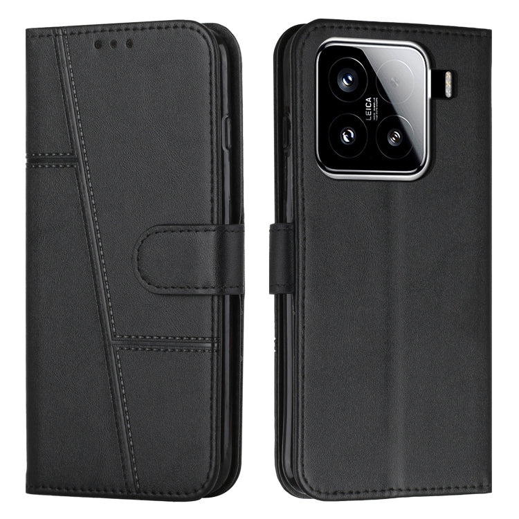 Stitching Calf Texture Buckle Leather Phone Case