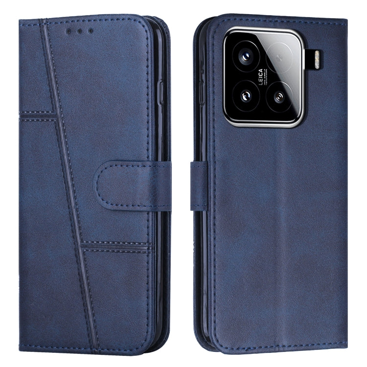 Stitching Calf Texture Buckle Leather Phone Case