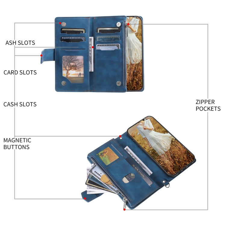 Grid Texture Zipper Leather Phone Case with Lanyard, For Xiaomi 15 Pro, For Xiaomi 15, For Xiaomi 14T Pro, For Xiaomi 14T