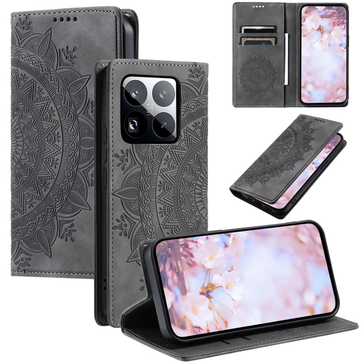 Totem Embossed Magnetic Leather Phone Case