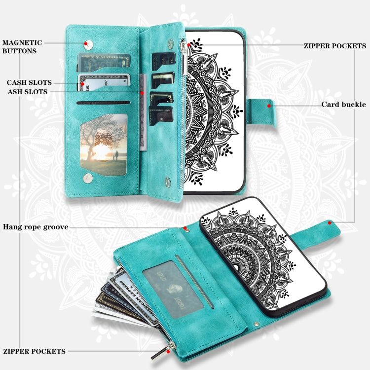 Multi-Card Totem Zipper Leather Phone Case