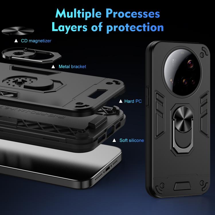 Shockproof Metal Ring Holder Phone Case, For Xiaomi 15 Ultra, For Xiaomi Poco X7 Pro, For Xiaomi 15 Pro, For Xiaomi 15, For Xiaomi 14T Pro, For Xiaomi 14T