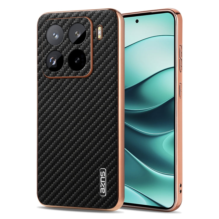 AZNS Electroplated Edge Carbon Fiber Texture Phone Case