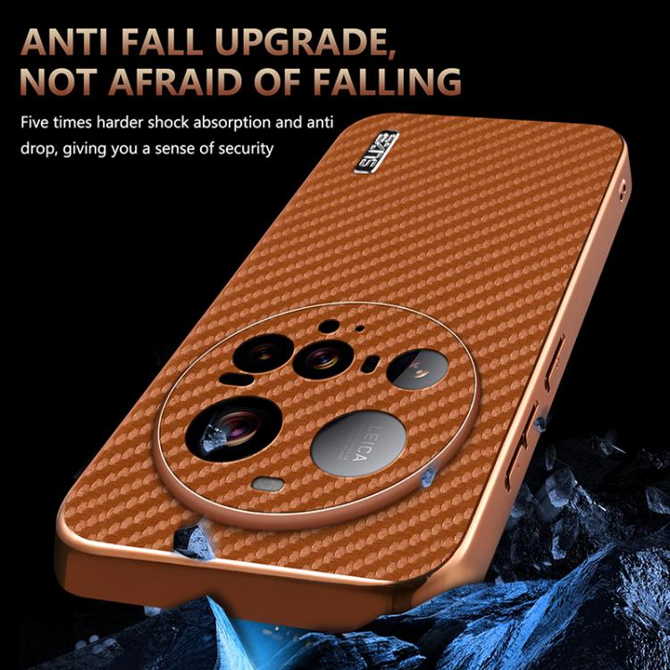 AZNS Electroplated Edge Carbon Fiber Texture Phone Case