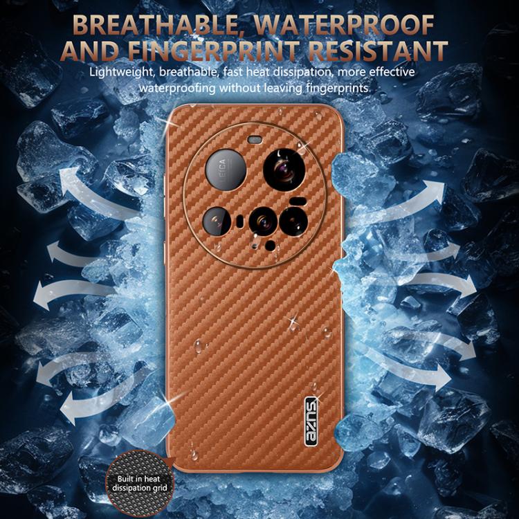 AZNS Electroplated Edge Carbon Fiber Texture Phone Case