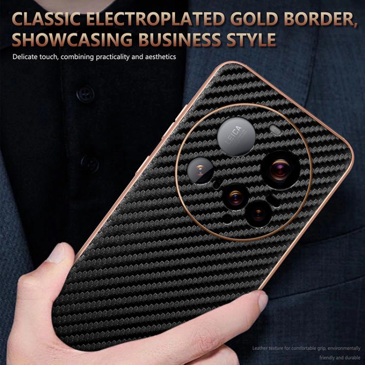 AZNS Electroplated Edge Carbon Fiber Texture Phone Case
