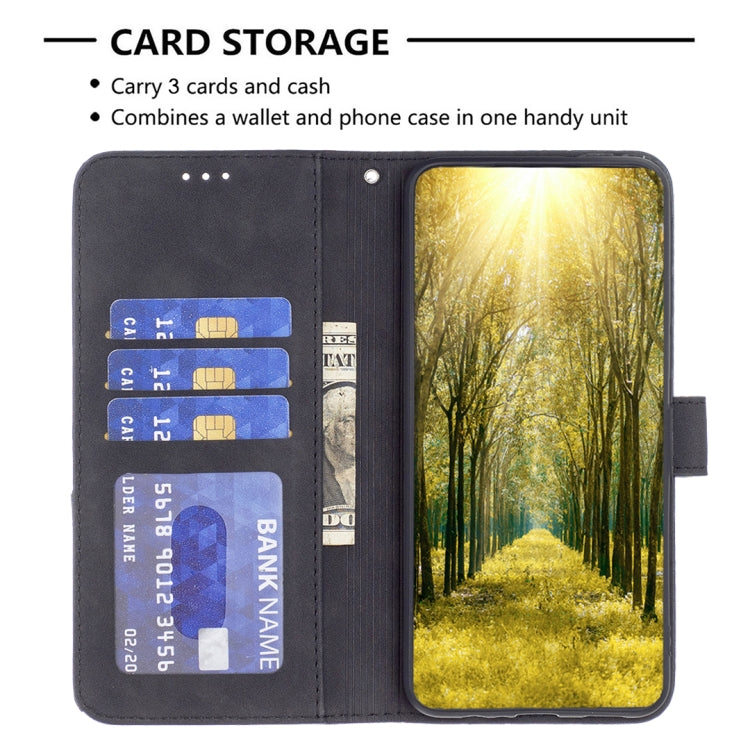 Magnetic Buckle Rhombus Texture Leather Phone Case