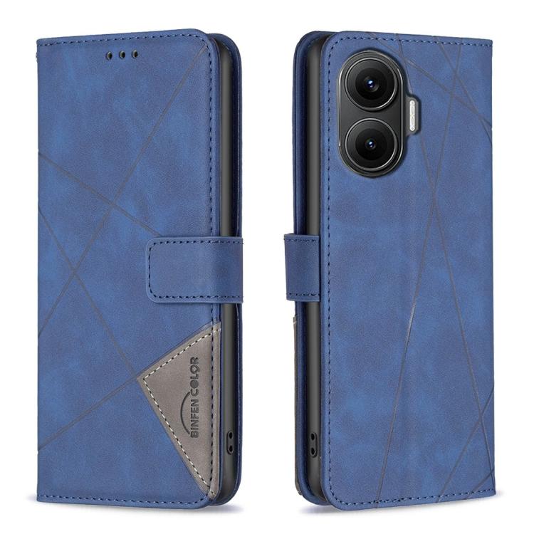Magnetic Buckle Rhombus Texture Leather Phone Case