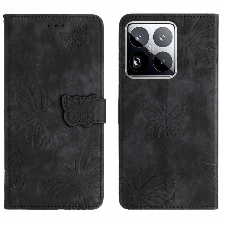 Skin-feel Embossed Butterfly Leather Phone Case