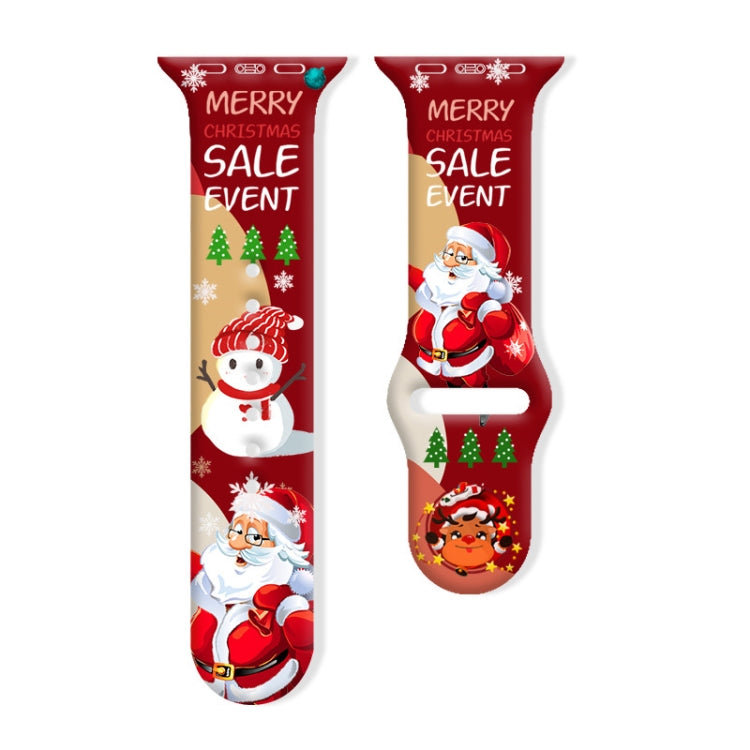 Christmas Pattern Reverse Buckle Silicone Watch Band, Series 1