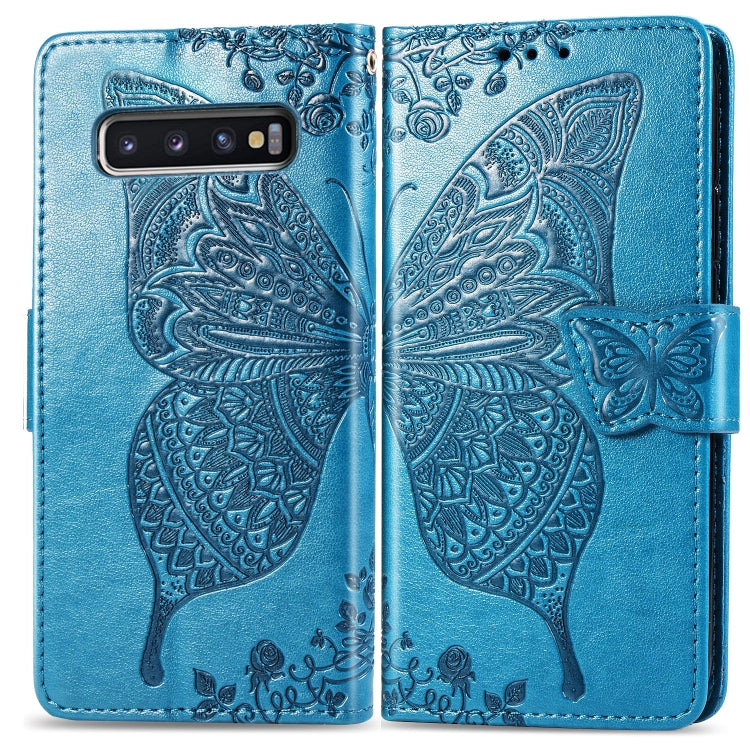 Butterfly Love Flowers Embossing Horizontal Flip Leather Case for Galaxy S10, with Holder & Card Slots & Wallet & Lanyard, For Galaxy S10