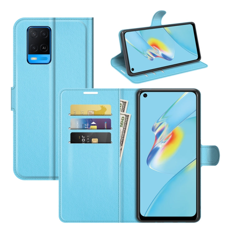 For OPPO A54 4G Litchi Texture Horizontal Flip Protective Case with Holder & Card Slots & Wallet, For OPPO A54 4G